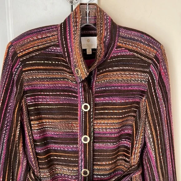 Etcetera Henry Tweed Jacket Brown Pink Orange Coat Jacket Size 8 - Picture 5 of 13